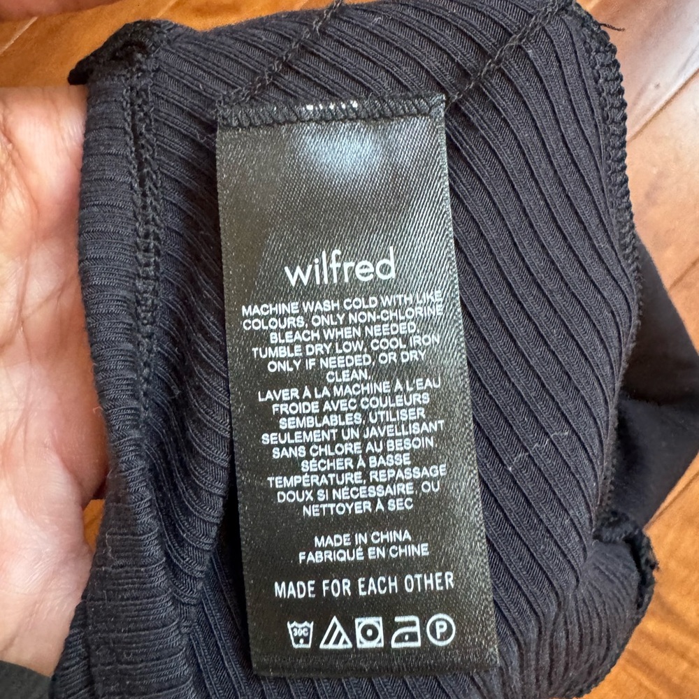 Wilfred Black ribbed high neck/low back bodysuit (S) - Picture 3 of 3